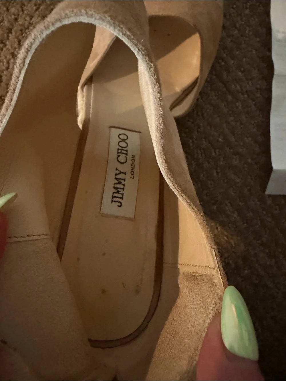Jimmy Choo Suede 120mm Espadrille Platform Wedge Sandals Nude Tan Size [SIZE]